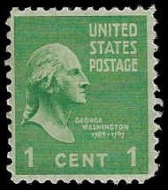 U.S. #804 MNH; 1c George Washington (1938) (2)