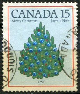 Canada Sc#902 Used, 15c lt bl & multi, Christmas (1981) (1981)