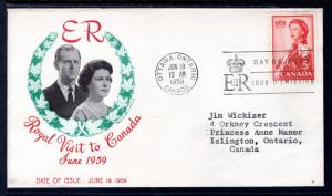 Canada 386 Royal Visit Typed FDC