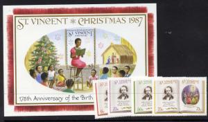 St Vincent 1061-5 MNH A Christmas Carol, Charles Dickens