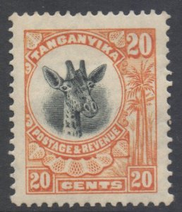 Tanganyika Scott 15 - SG77, 1922 Giraffe 20c MH*