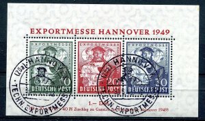 GERMANY AMERICAN BRITISH ZONE SCOTT 664a HANNOVER EXPORT SHEET SUPERB USED