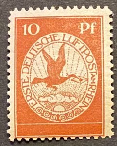 Germany 1912 Airmail Mi I Flugpost am Rhein und Main Mint *Hinged/Unused* OG