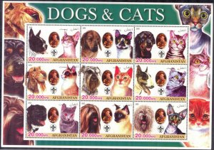 Afghanistan 2003 Dogs and Cats (I) Sheet MNH Private