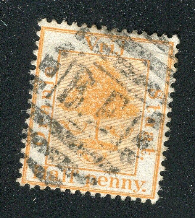 ORANGE FREE STATE;  1897 classic QV issue used 1/2d. value, Postmark