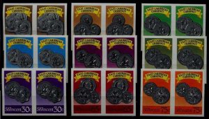 St.Vincent 1075/81/ 9 MNH imperf.pairs Caribbean currency/Coins
