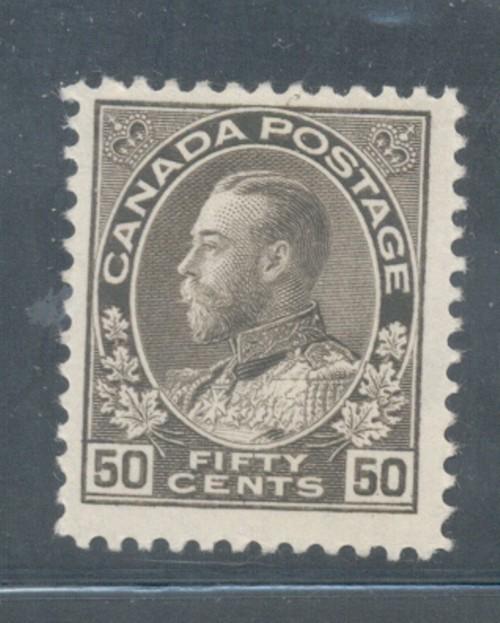 Canada Sc 120 1925 50c blk brn G V Admiral stamp mint