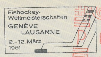 Postmark cut Switzerland 1961 Ice Hockey - World Championships