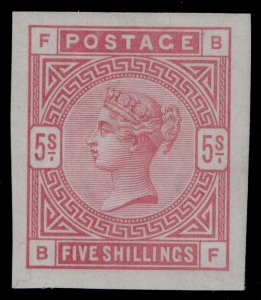 GB QV SG176, SCARCE 5s rose BLUED PAPER, LH MINT. Cat £4750. IMPRIMATUR BF