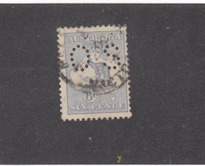 AUSTRALIA SG # O46 6d KANGAROO OS PERFIN PART VICTORIA CANCEL