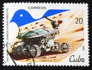 CUBA Sc# 2504 PEACEFUL USE OF OUTER SPACE  Lunokhod  Vehicle 20c  1982  used cto