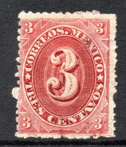 Mexico 1882 Foreign Mail Small Numeral 3¢ Rose No District MX31