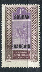 FRENCH COLONIES: SOUDAN 1921 Pictorial Optd. issue Mint hinged 1c. value