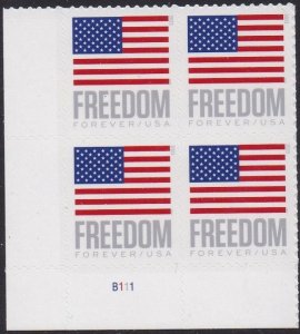 5787 Flag And Freedom Plate Block MNH