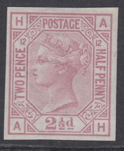 SG 141 2½d rosy-mauve plate 12 Imprimatur. Pristine unmounted mint condition... 