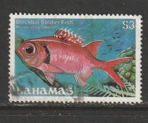 1990 Bahamas - Sc 617b - used VF - 1 single - Blackbar soldier fish