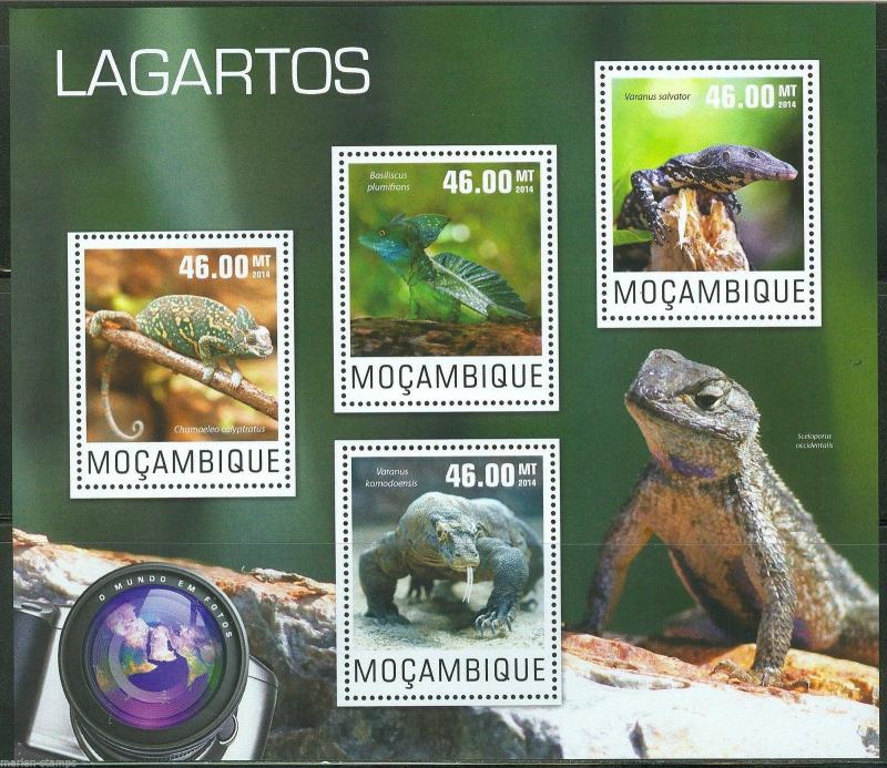 MOZAMBIQUE  2014   LIZARDS SHEET   MINT NH