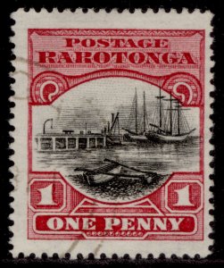 COOK ISLANDS GV SG71, 1d black & carmine-red, FINE USED. Cat £28.