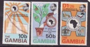 Gambia-Sc#319-21- id8-unused LH set-African Development Bank-1975-