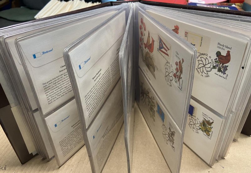 100 STAMPS OF 50 STATES CMPLT SET 50 BIRDS/FLOWERS IN ALBUM & 50 STATES STAMPS *