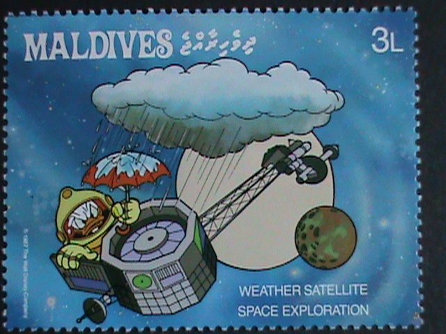 ​DISNEY-MALDIVES STAMP-1988- SC#1273 DISNEY CARTOON-SPACE MINT SET VERY FINE