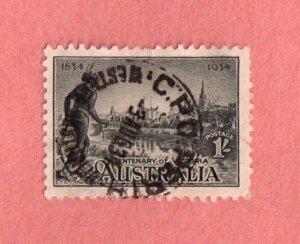 AUS SC #144 1934 Centenary of Victoria w/some perf flts w/SON (C P O PERTH / WE