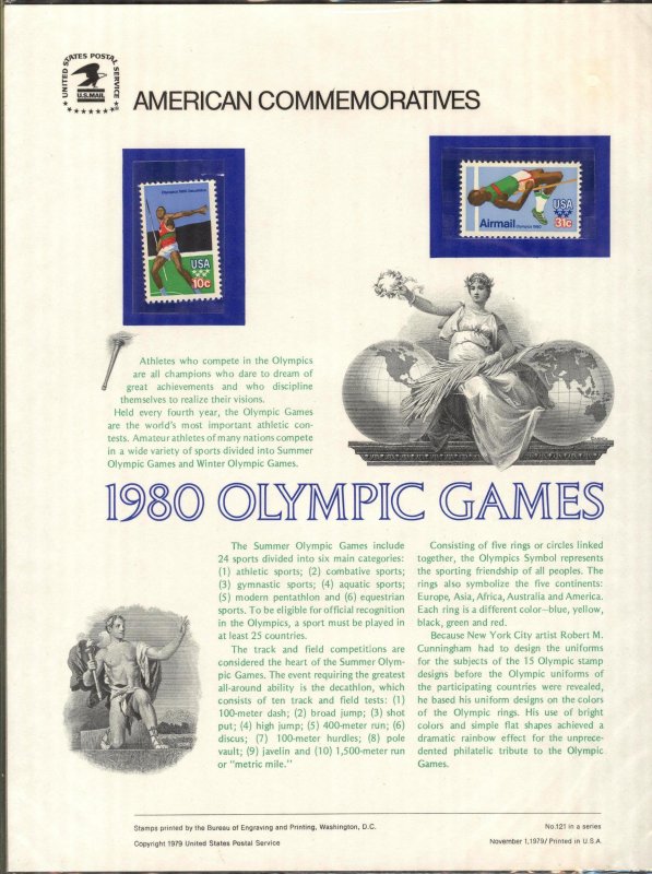 United States USA Commemoratives 1979 Olympics Moscow 1980 Sc. 1790 C97 MNH