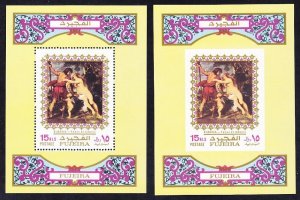 Fujeira Mi Block 94A-B MNH 1972 Venus and Adonis Perf & IMPERF Souvenir Sheets