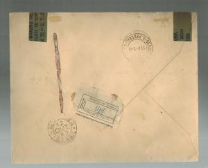 1940 Paraguay to Brazil  Airmail Registered Cover Multi Franking