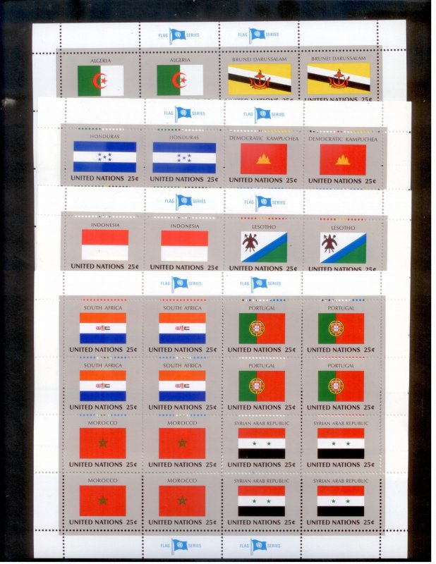 UN New York 1989 SC# 554-569 Flags full sheets S/S MNH L2704