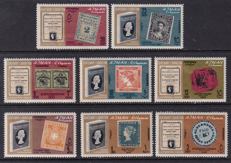 Ajman 37-44 Stamp on Stamp MNH VF