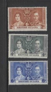 BRITISH GUINEA #227-229 1937 CORONATION ISSUE MINT VF NH O.G aa