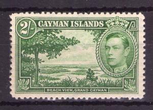 CAYMAN ISLANDS 2/- SG124 Yellow green lightly hinged cat. £50.