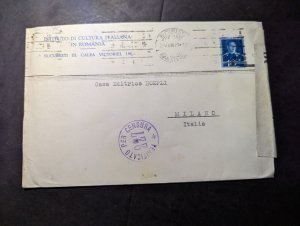 1941 Censored Romania Cover Bucharest to Milan italy