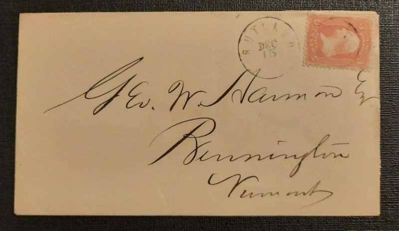 Vintage 1800s Letter Cover Rutland to Bennington Vermont