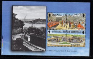 Alderney Sc 141d 1999 Fort Tourgis  & Fort Herbe stamp booklet pane of  mint NH