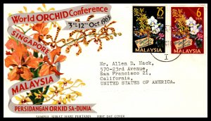 Malaysia 4-5 Orchids Typed FDC