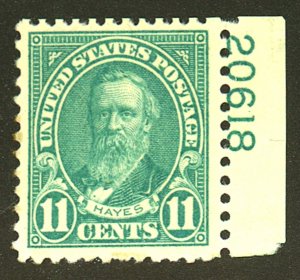 U.S. #692 MINT PL# SINGLE OG NH