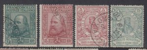 Italy Regno - 1910 Garibaldi - Sass. n.87-90 cv 630$ used