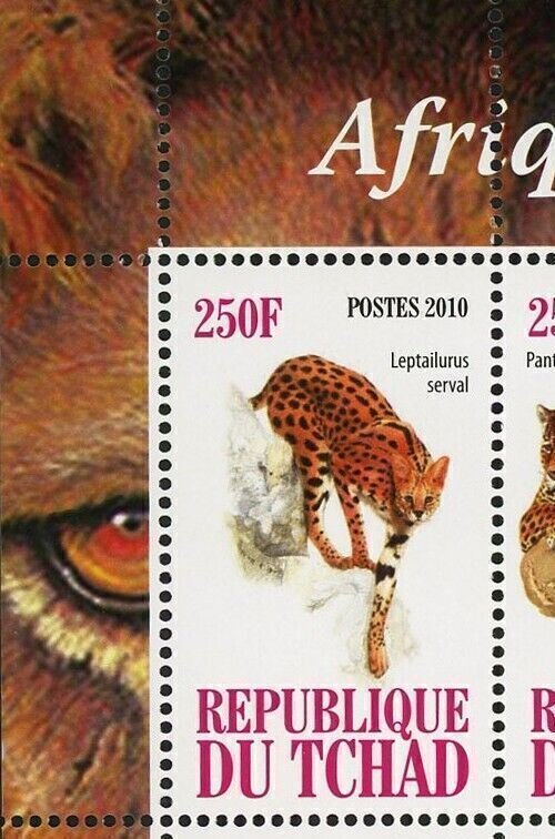 Africa Tiger Panthera Wild Animal Fauna Souvenir Sheet of 4 Stamps Mint NH