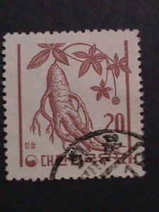 ​KOREA 1961-SC#338 GINSENG ROOTS USED  VERY  FINE-  WE SHIP TO WORLD WIDE