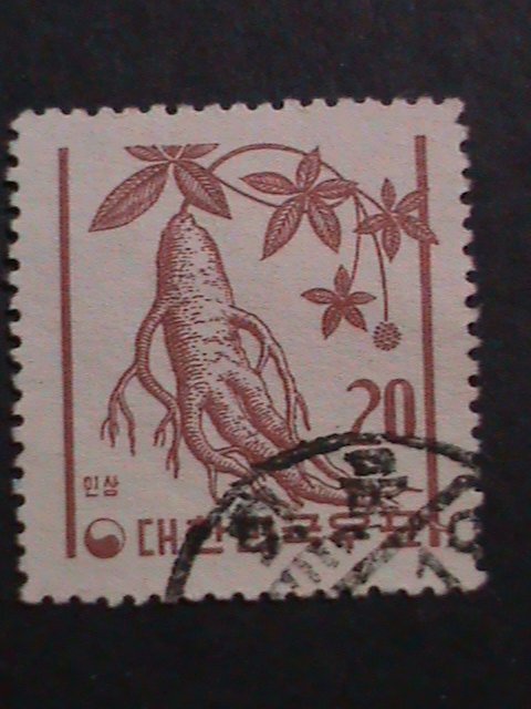 ​KOREA 1961-SC#338 GINSENG ROOTS USED  VERY  FINE-  WE SHIP TO WORLD WIDE