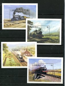 Liberia 6 Souvenir Sheets MNH : LOCOMOTIVE 8189