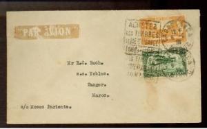 1930 Morocco Early airmail cover to Tangier