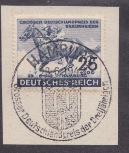 Germany # B204, Hamburg Derby on Piece with Special Cancel Used, 1/2 Cat.