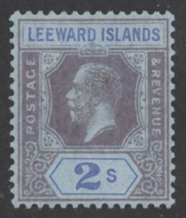 Leeward Islands Sc# 77 MH 1922 2sh violet & ultra, blue King George V