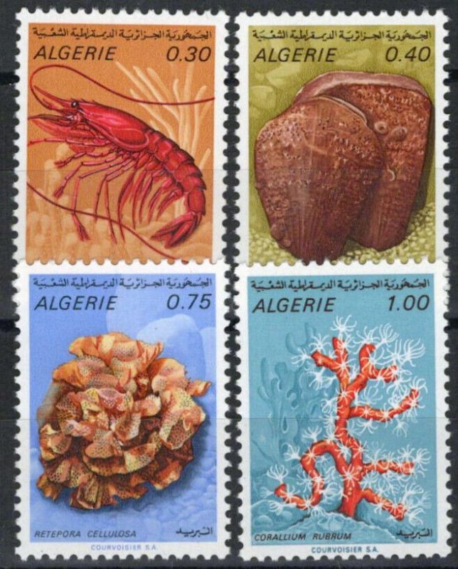 ZAYIX Algeria 435-438 MNH Marine Life Coral Shell Fish 071823S93M