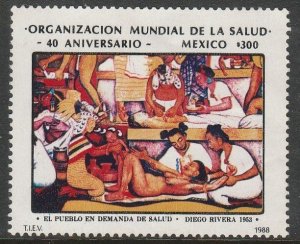 MEXICO 1539, WORLD HEALTH ORGANIZATION. MURAL BY DIEGO RIVERA. MINT, NH. VF.