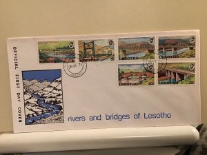 Lesotho 1974 official FDC Rivers & Bridges multi stamp cover R25704