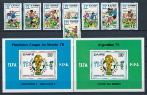 [111086] Congo Zaire 1978 Sport football soccer With souvenir sheet MNH